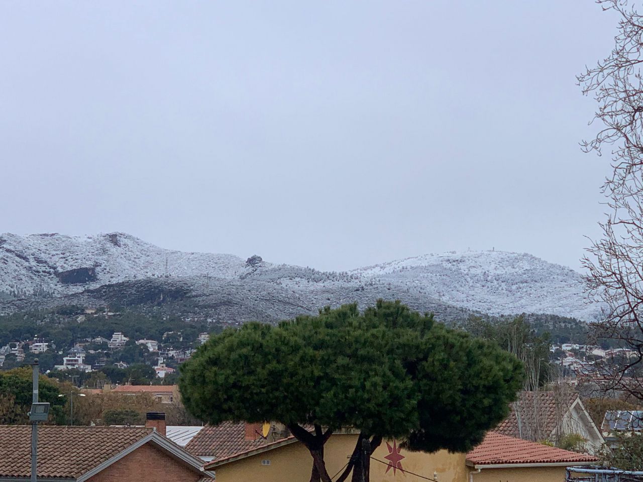 Las montañas del Garraf cubiertas de nieve