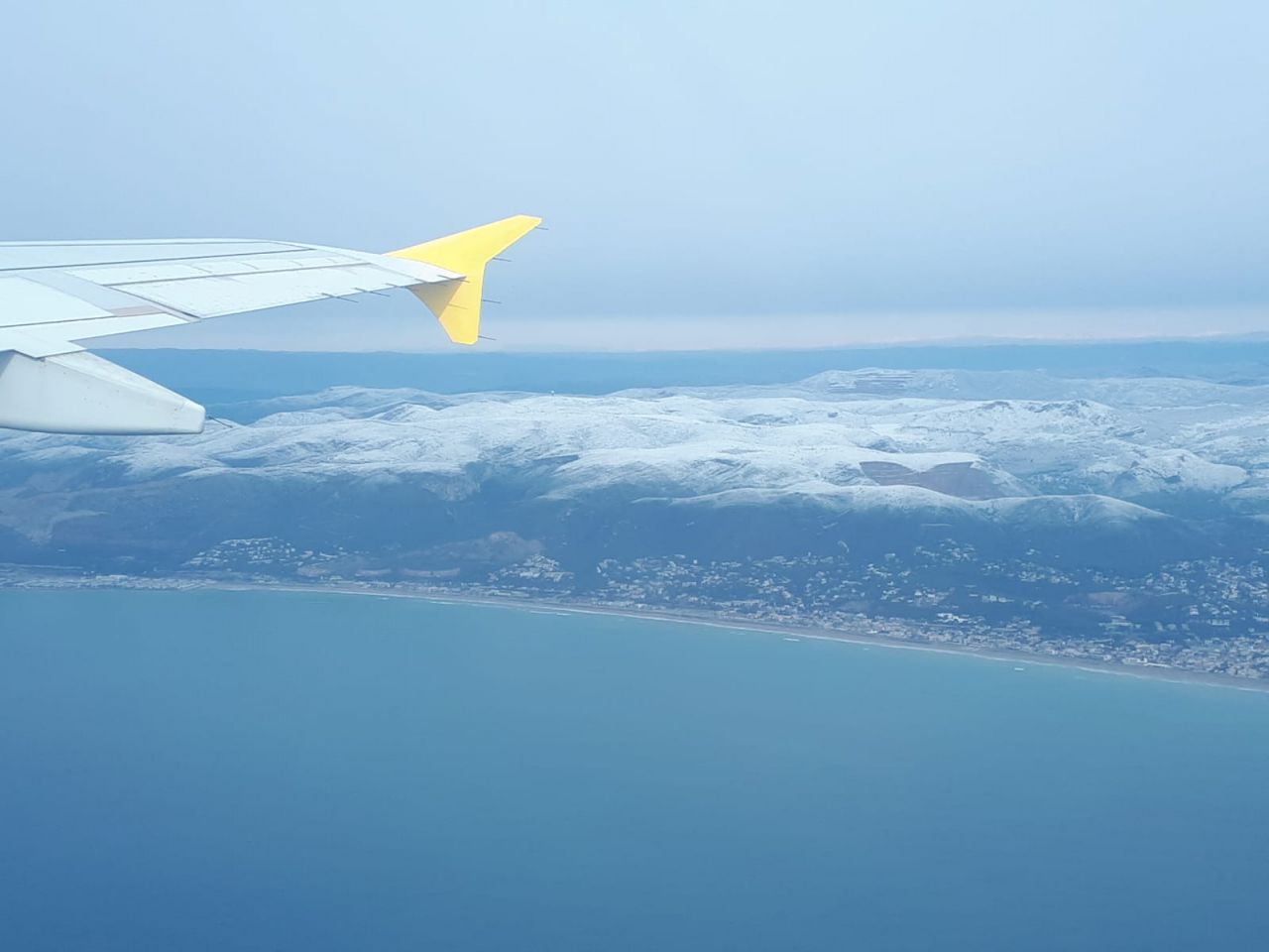 Macizo del Garraf, en una fotografia captada durante un vuelo comercial