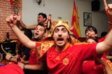 La selecció espanyola de futbol rep el suport dels seus seguidors