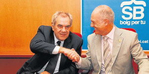 El conseller d’Educació, Ernest Maragall, signa un protocol a Sant Boi