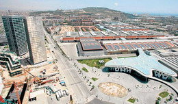 Vista aérea del recinto de Gran Via L’H en la Plaza Europa del municipio.