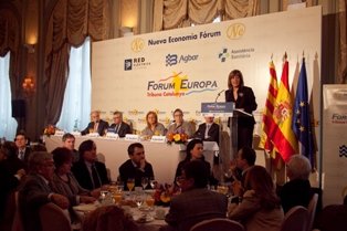 L’alcaldessa de L’Hospitalet, Núria Marín participa en el cicle de Fórum Europa. Tribuna Catalunya