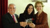 Angelino Maestro, Eva Martínez i Rosa Boladeras durant la presentació de la candidata Eva Martínez