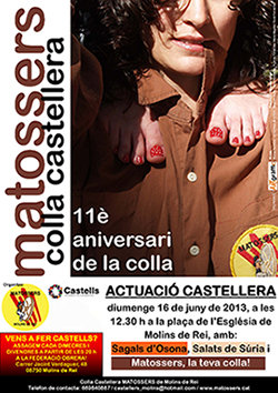 Actuació castellera per celebrar els 11 anys dels Matossers