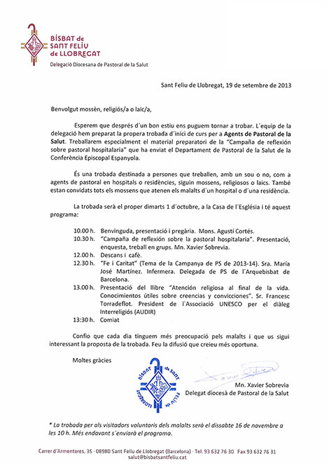 Campaña de reflexión sobre pastoral hospitalaria