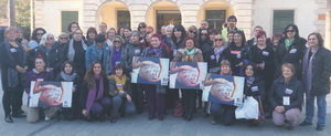 Protestes contra la llei de l’abortament devant de l’ajuntament de Castelldefels