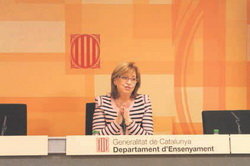   La consellera d’ensenyament, Irene Rigau, durant la presentació de la  
       Preinscripció del curs 2014-2015