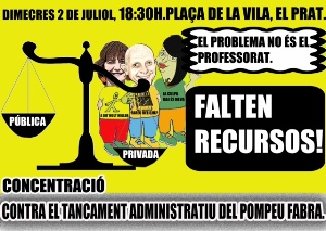 Docents convoquen una vaga en contra del tancament administratiu de l’Escola Pompeu Fabra