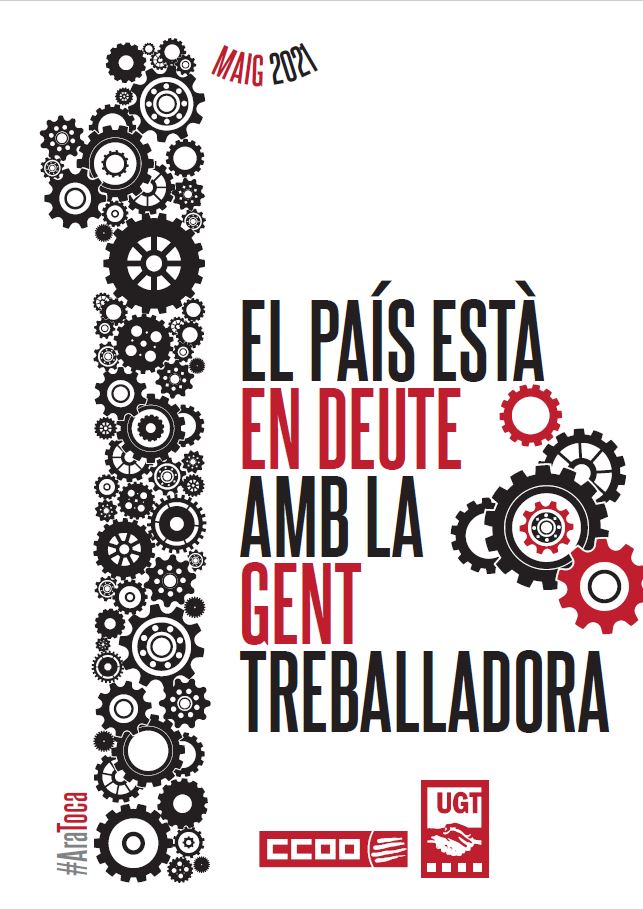 Cartel conjunto CC OO para el 1 de mayo de 2021