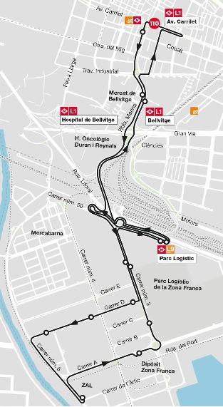 La línia 110 modifica el seu recorregut per enllaçar amb la L9 del metro