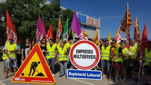 UGT traurà els colors a les empreses que contractin companyies multiserveis per evitar els convenis col·lectius