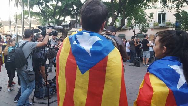 En la concentración hubo muy pocas banderas independentistas, a diferencia de otras manifestaciones de la ciudad