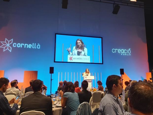 Jamaa durante su conferencia esta mañana en el Auditori de Cornellà.