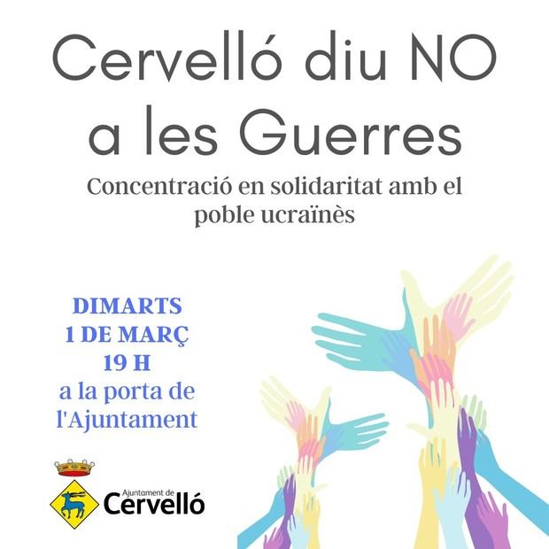 Cervelló organiza una concentración contra la guerra a las 19h