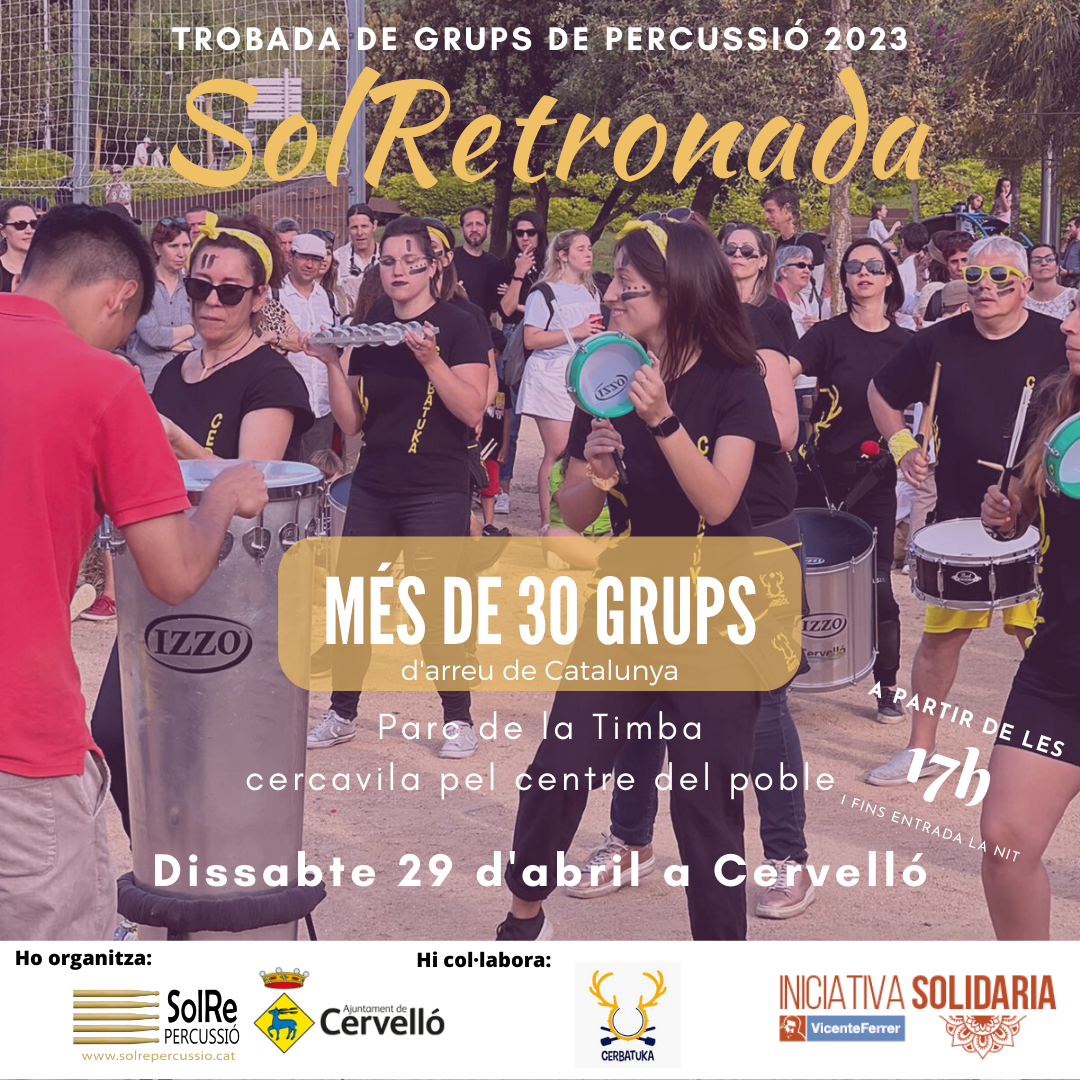 La SolRetronada reúne hoy a 30 grupos de percusión en un evento épico en Cervelló