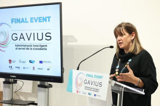 Gemma Badia, alcaldesa de Gavà, en el acto de presentacion de Gavius