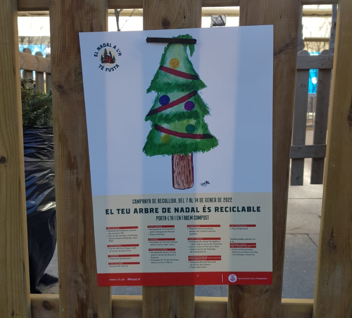 L’Hospitalet habilita 16 puntos de recogida de árboles de Navidad