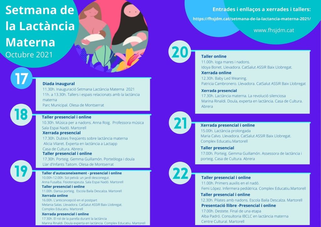 Vuelven las actividades de la Setmana de la Lactància Materna del 17 al 22 de octubre