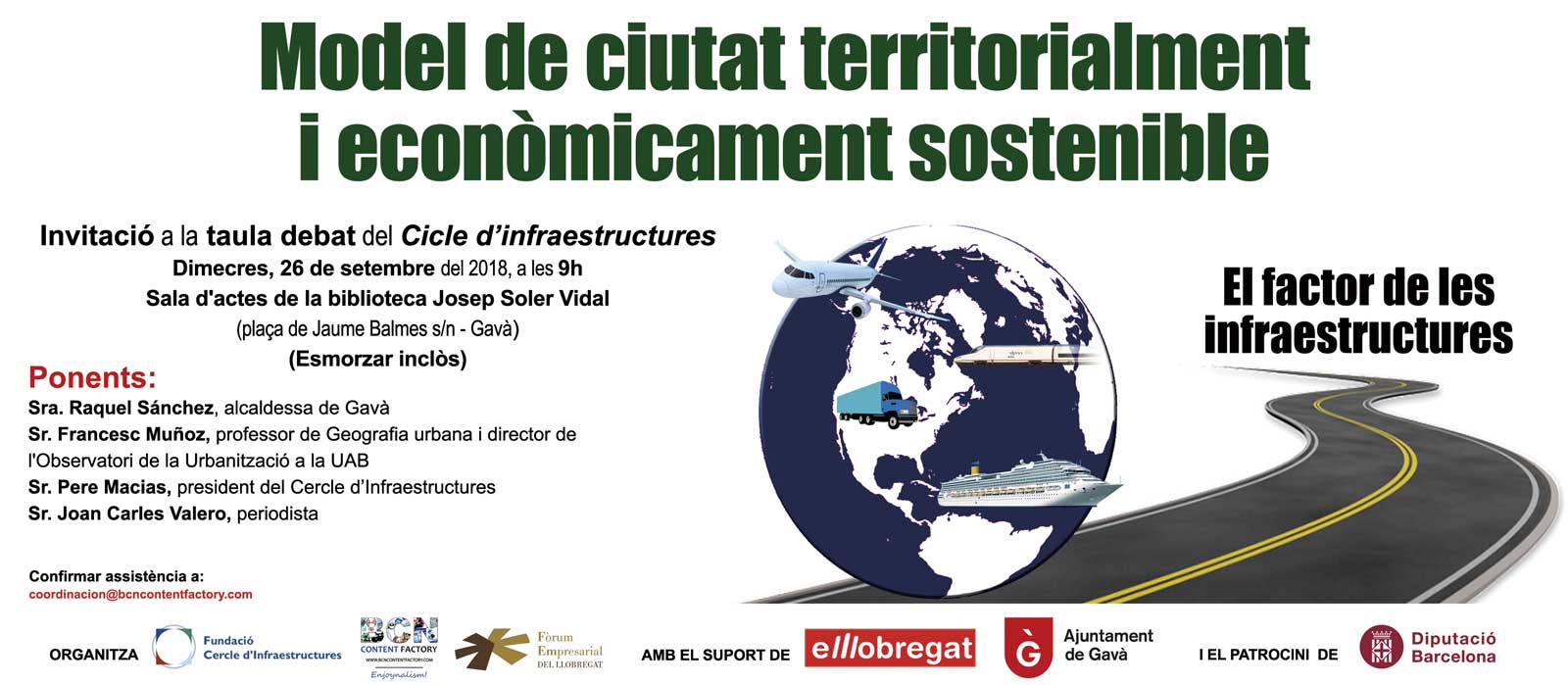 Invitació a la taula debat del Cicle d'infraestructures