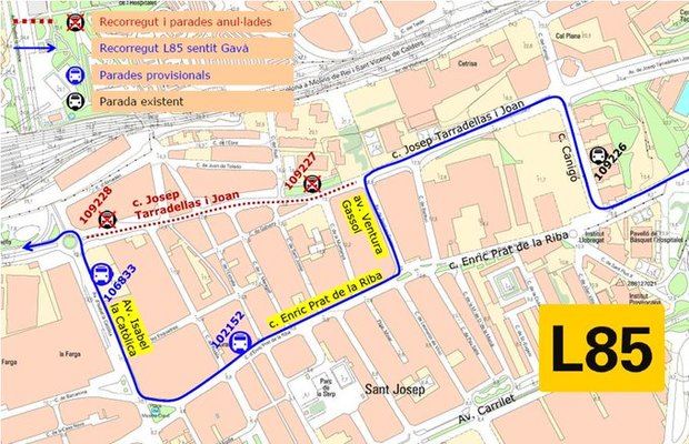 La Avinguda Josep Tarradellas de L'Hospitalet permanecerá cortada 9 días