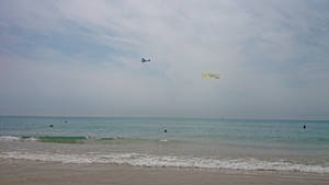 Una avioneta amb un cartell on es pot llegir 'Referèndum 1 d'Octubre' i un gran 'Sí' ha sobrevolat la costa catalana durant l'estiu