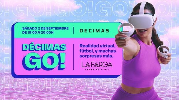 Cartel promocional del evento Décimas Go!, el 2 de septiembre en el CC La Farga de L’Hospitalet.
