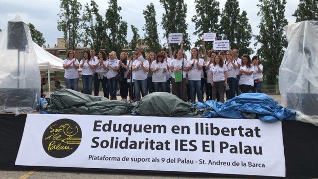 Manifestación en apoyo a los docentes.