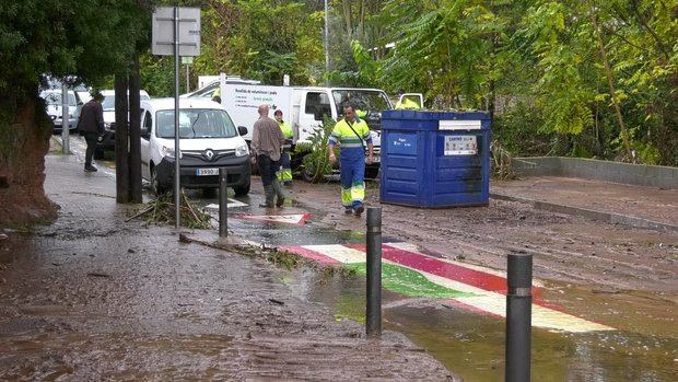 Efectos de las lluvias en Vallirana. 