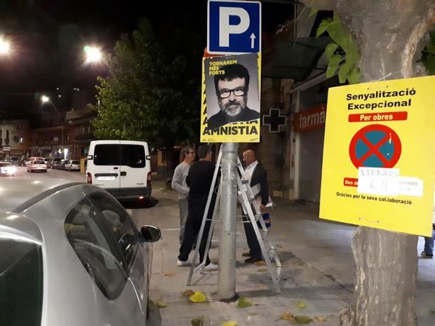 Uno de los carteles que desapareció ayer. 