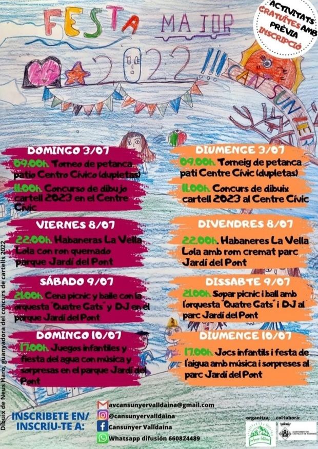 La Fiesta Mayor de Can Sunyer y Valldaina comenzarán este viernes, 8 de julio