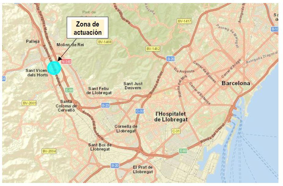 Mejorarán el asfalto de la autovía A2 a la altura de Sant Vicenç dels Horts