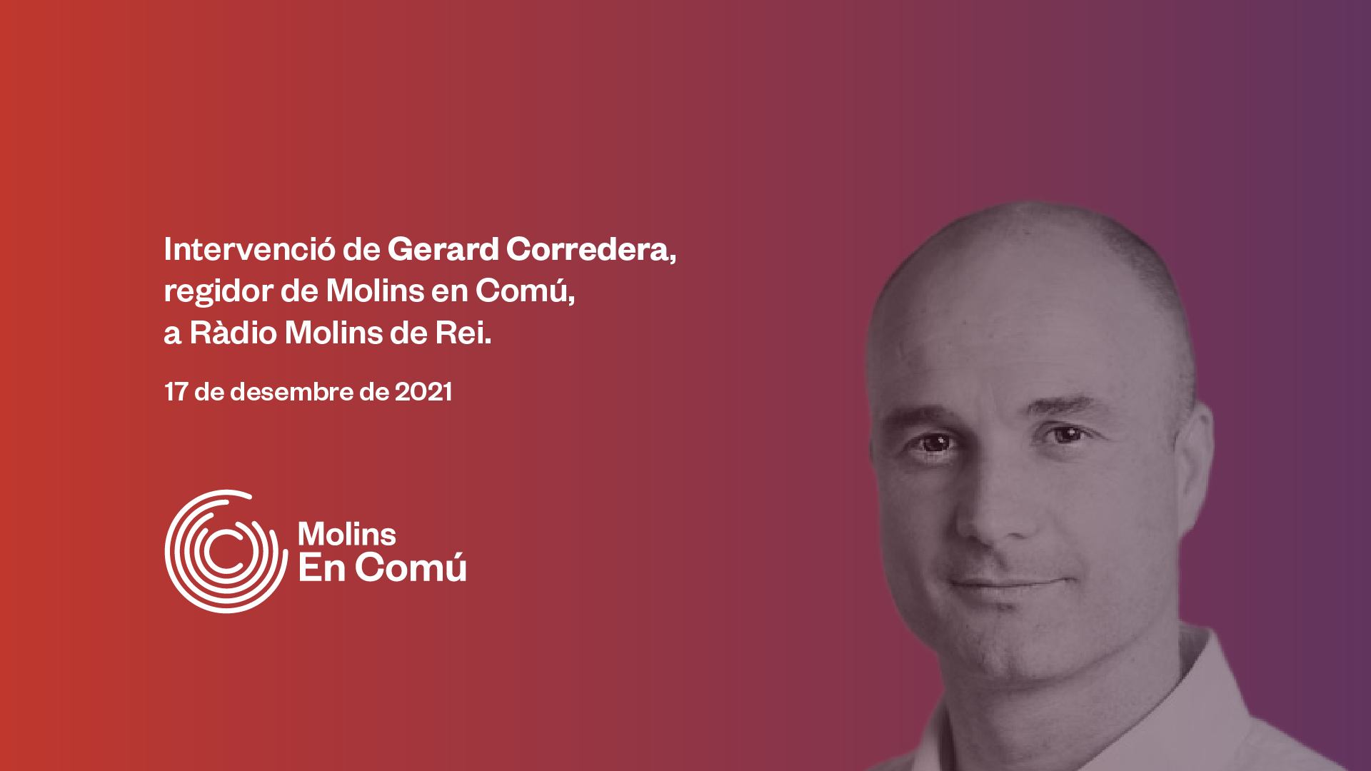 Ràdio Molins de Rei entrevista a Gerard Corredera