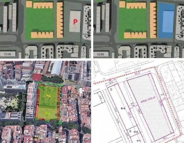 Diversos planos del futuro polideportivo de santa eulàlia