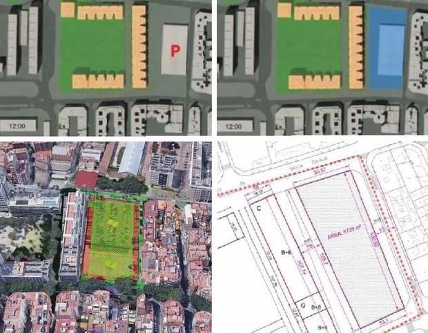 Diversos planos del futuro polideportivo de santa eulàlia