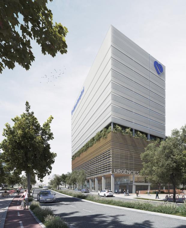 OTRO RENDER CON EL ASPECTO  EXTERIOR QUE TENDRÁ EL FUTURO HOSPITAL VITHAS  BARCELONA DE ESPLUGUES