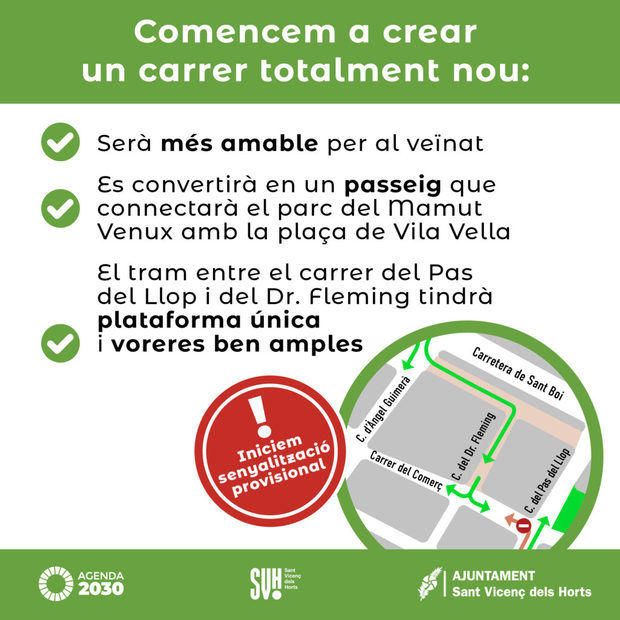 Comienza la transformación de la calle del Comerç de Sant Vicenç dels Horts