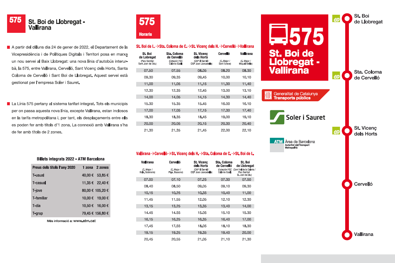 Entra en funcionamiento la nueva línea de bus Vallirana-Hospital de Sant Boi