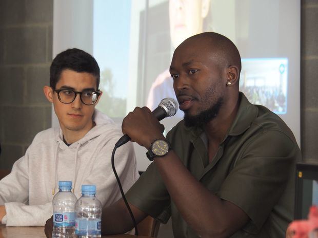 Jean Baptiste Alaize i Vicente Martínez en la presentación de la 18º edición del Meeting de L’Hospitalet