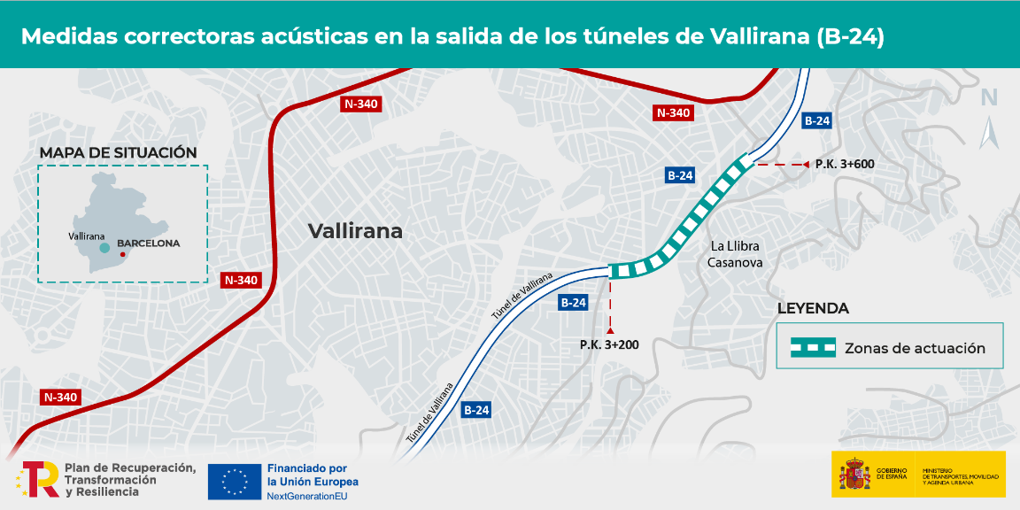 Adiós al ruido para los vecinos de los túneles de la B-24 de Vallirana