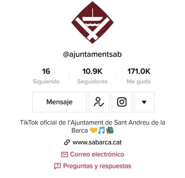 El Ayuntamiento de Sant Andreu de la Barca es líder en Tik Tok