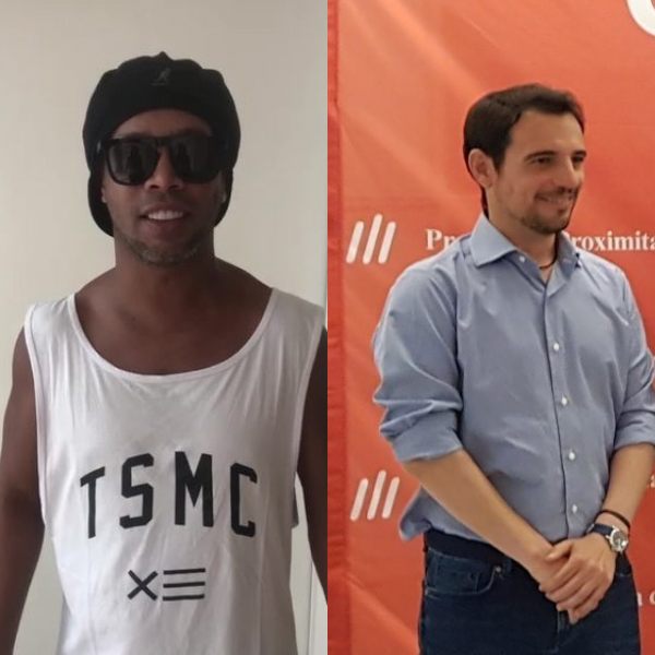 Ronaldinho pide el voto para Manuel Reyes, candidato del PP en Castelldefels