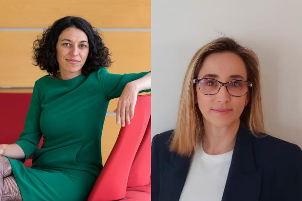 A la izquierda, Sonia Corrochano, nueva directora de Planificación Aeroportuaria y Control Regulatorio. En la derecha, Eva Valenzuela, nueva directora del Aeropuerto Josep Tarradellas Barcelona-El Prat