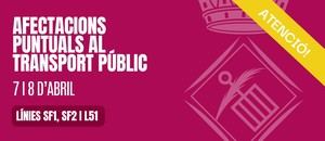 Afectaciones en el transporte público de Sant Feliu por obras de alcantarillado el 7 y 8 de abril