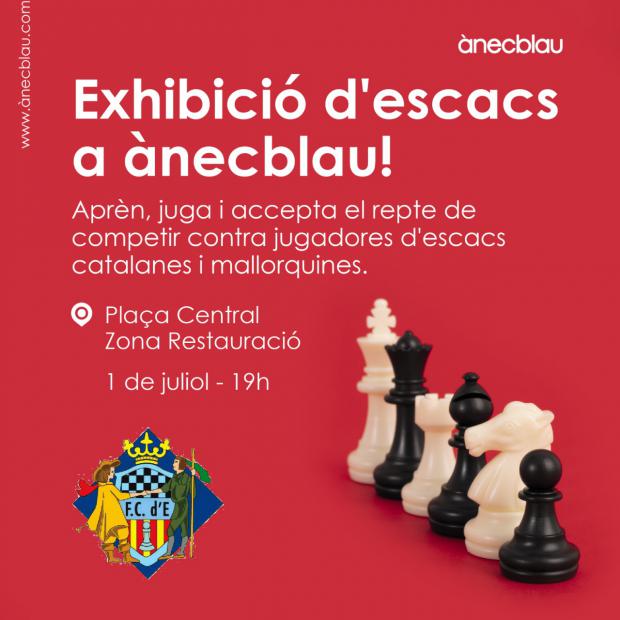 Cartel de la exhibición de ajedrez