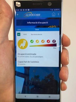 Los usuarios de la línea Corbera-Barcelona (E8) podrán conocer la ocupación de los autobuses con una app