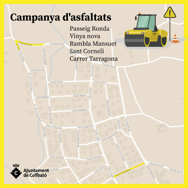 Collbató empezará una campaña de asfaltado en diferentes vías del municipio