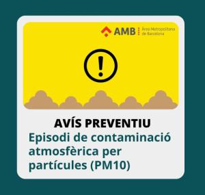 Pallejà, bajo aviso preventivo por niveles moderados de partículas PM10