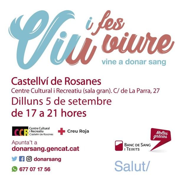 La sala CCR de Castellví de Rosanes acoge el banco de sangre y tejidos