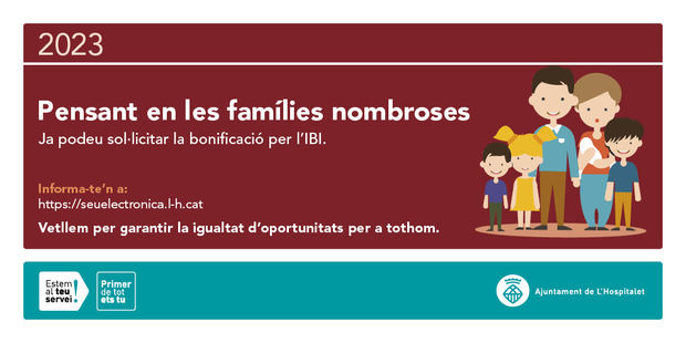 Las familias numerosas de L'Hospitalet ya pueden solicitar la bonificación del IBI