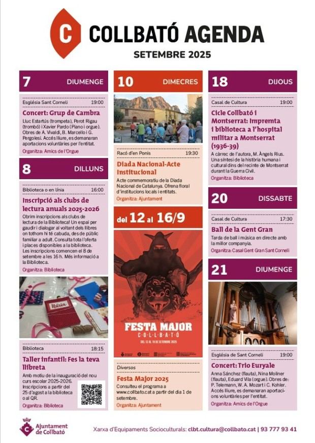 Collbató despide el verano con un septiembre repleto de cultura y festividades